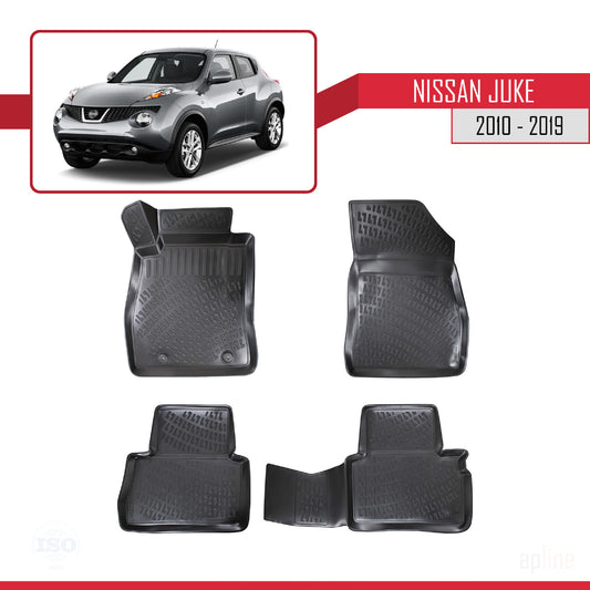 Compatible con Nissan Juke (F15) 2010-2019 4D Alfombrillas de Goma Negro