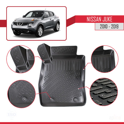 Compatible con Nissan Juke (F15) 2010-2019 4D Alfombrillas de Goma Negro