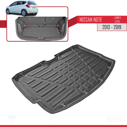 Tapis de Coffre pour Nissan Note 2014-2019 Flexible NOIR
