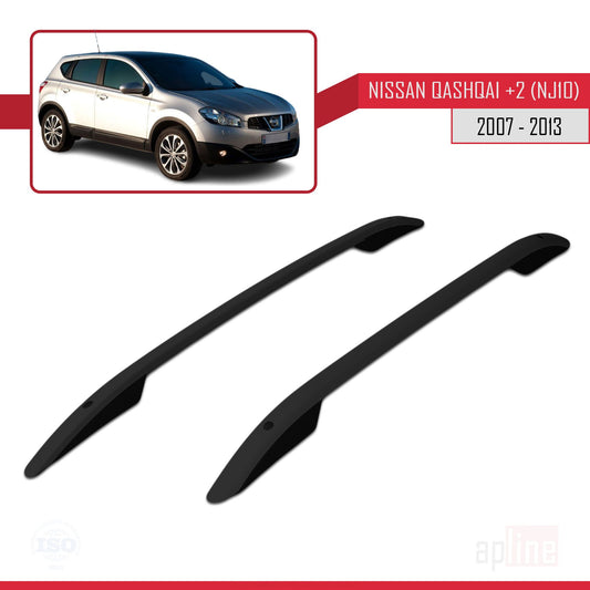 Compatible con Nissan Qashqai +2 (NJ10) 2008-2013 (Distancia entre ejes Corta L1/H1) Rieles de Techo Portaequipajes de Techo (Modelo Adhesivo) Negro