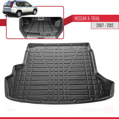 Tapis de Coffre pour Nissan X-Trail 2007-2012 Flexible NOIR