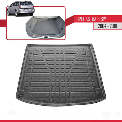 Tapis de Coffre pour Opel Astra (H) SPORTS TOURER 2004-2009 Flexible NOIR