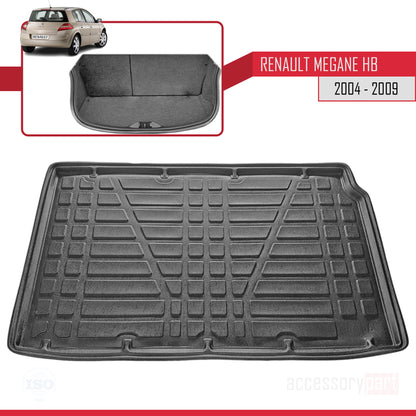 Tronco Alfombra De Carga para Renault Megane HB 2004-2009 Bandeja Maletero Trasero NEGRO