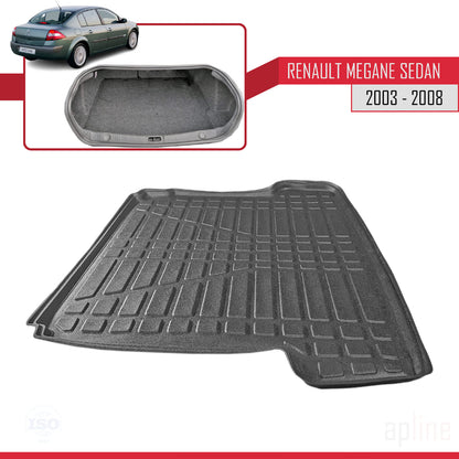 Tapis de Coffre pour Renault Megane Berline 2004-2009 Flexible NOIR