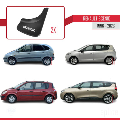 Compatible avec Renault Scenic 1996-2023 Jeu de Bavettes Garde-boue Avant et Arrière de Voiture 4 Pcs Noir