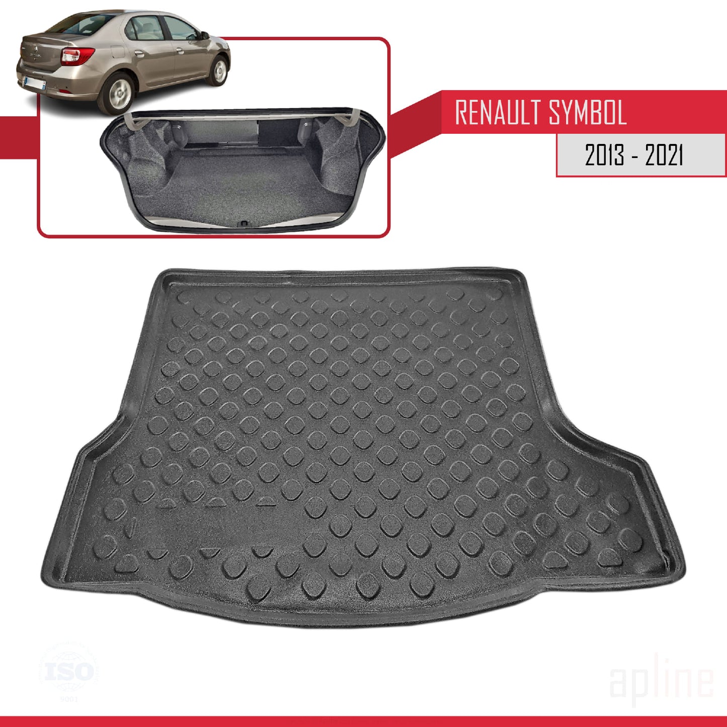 Tapis de Coffre pour Renault Symbol 2013-2021 NOIR