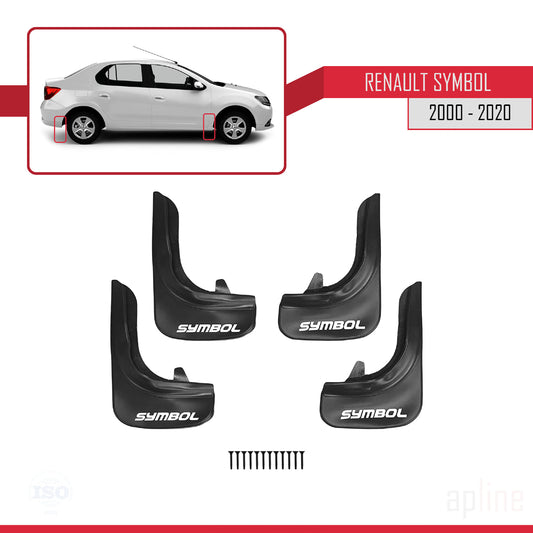 Compatible con Renault Symbol 1999-2021 Guardabarros Vehículo Juego Delantero Trasero 4 Piezas Negro