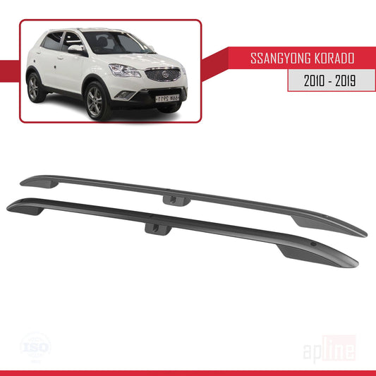 Compatible con Ssangyong Korando 3 (C200) 2010-2019 (Distancia entre ejes Corta L1/H1) Rieles de Techo Portaequipajes de Techo (Modelo Adhesivo) Negro