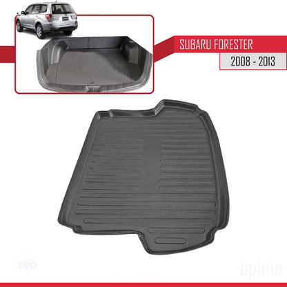 Compatible avec Subaru Forester 3 (SH) 2008-2013 Flexible Tapis de Coffre Plancher de Chargement Noir