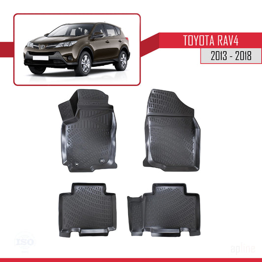 Compatible con Toyota RAV4 IV (XA40) 2013-2018 4D Alfombrillas de Goma Negro