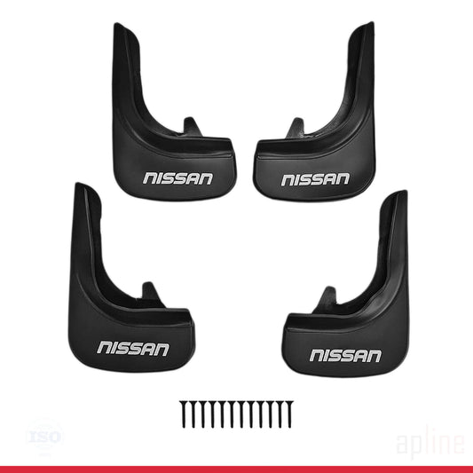 Compatible con Nissan Guardabarros Vehículo Juego Delantero Trasero 4 Piezas Negro
