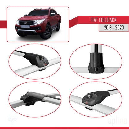 Compatibile con Fiat Fullback 2016-2020 ACE-1 Barre Portatutto Portapacchi Auto Alluminio Grigio 3 Barre