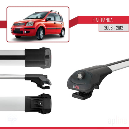 Compatibile con Fiat Panda 2 (169) 2003-2012 ACE-1 Barre Portatutto Portapacchi Auto Alluminio Grigio 3 Barre