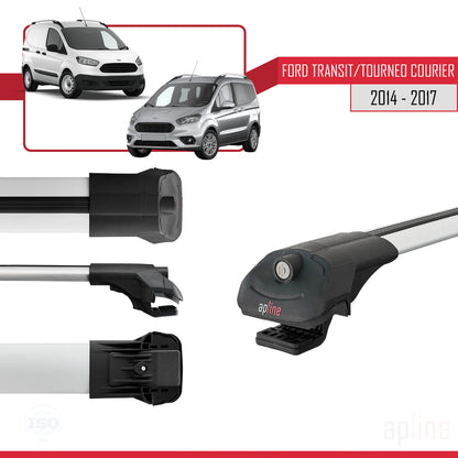 Compatible with Ford Transit/Tourneo Courier Pre-Facelift 2014-2017 ACE-1 Car Roof Rack Cross Bar Grey Aluminium 2 Bars