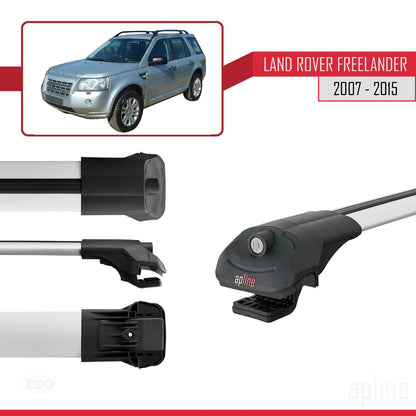 Compatible con Land Rover Freelander 2 (L359) 2007-2015 ACE-1 Barras de Techo Auto Portaequipajes Barras Transversales Gris Aluminio 3 Barras