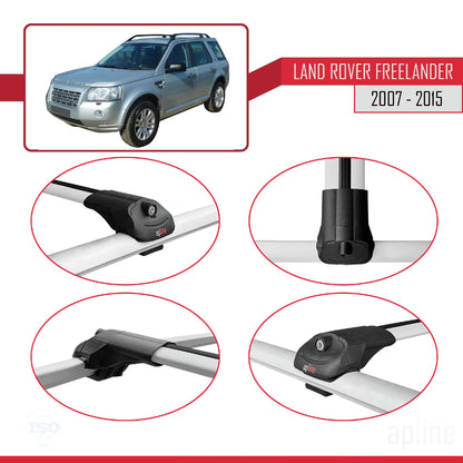 Compatible con Land Rover Freelander 2 (L359) 2007-2015 ACE-1 Barras de Techo Auto Portaequipajes Barras Transversales Gris Aluminio 2 Barras