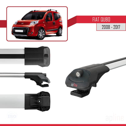 Compatibile con Fiat Qubo 2008-2017 ACE-1 Barre Portatutto Portapacchi Auto Alluminio Grigio 2 Barre