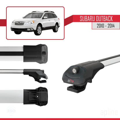 Compatible con Subaru Outback 2010-2014 ACE-1 Barras de Techo Auto Portaequipajes Barras Transversales Gris Aluminio 3 Barras