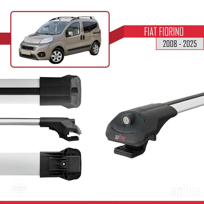 Compatibile con Fiat Fiorino (modello tubolare) 2008-2025 ACE-1 Barre portatutto per auto Portapacchi in alluminio grigio 2 barre