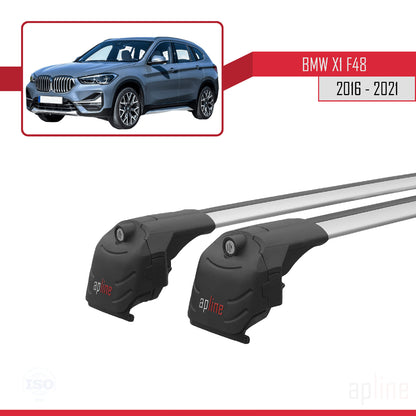 Compatibile con BMW X1 (F48) 2016-2022 ACE-2 Barre portatutto per auto Portapacchi in alluminio grigio 2 barre