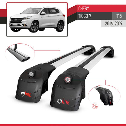 Compatible con Chery Tiggo 7 (T15) 2016-2019 ACE-2 Barras de Techo Auto Portaequipajes Barras Transversales Gris Aluminio 2 Barras