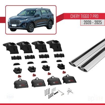 Compatibile con Chery Tiggo 7 (T15) Pro 2020-2025 ACE-2 Barre portatutto per auto Portapacchi in alluminio grigio 2 barre