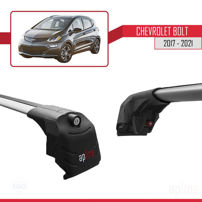 Compatibile con Chevrolet Bolt 2017-2021 ACE-2 Barre portatutto per auto Portapacchi in alluminio grigio 2 barre