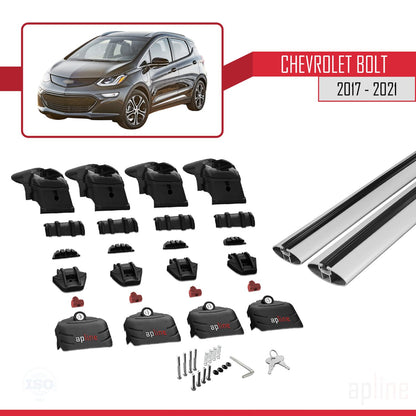 Compatibile con Chevrolet Bolt 2017-2021 ACE-2 Barre portatutto per auto Portapacchi in alluminio grigio 2 barre