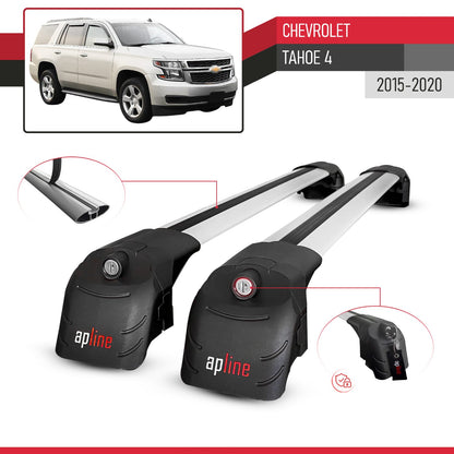 Compatible con Chevrolet Tahoe 4 2015-2020 ACE-2 Barras de Techo Auto Portaequipajes Barras Transversales Gris Aluminio 2 Barras