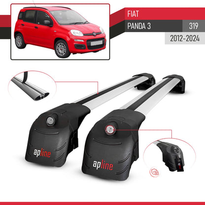 Compatible con Fiat Panda 3 (319) 2012-2024 ACE-2 Barras de Techo Auto Portaequipajes Barras Transversales Gris Aluminio 2 Barras