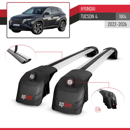 Compatible con Hyundai Tucson 4 (NX4) 2022-2025 ACE-2 Barras de Techo Auto Portaequipajes Barras Transversales Gris Aluminio 2 Barras