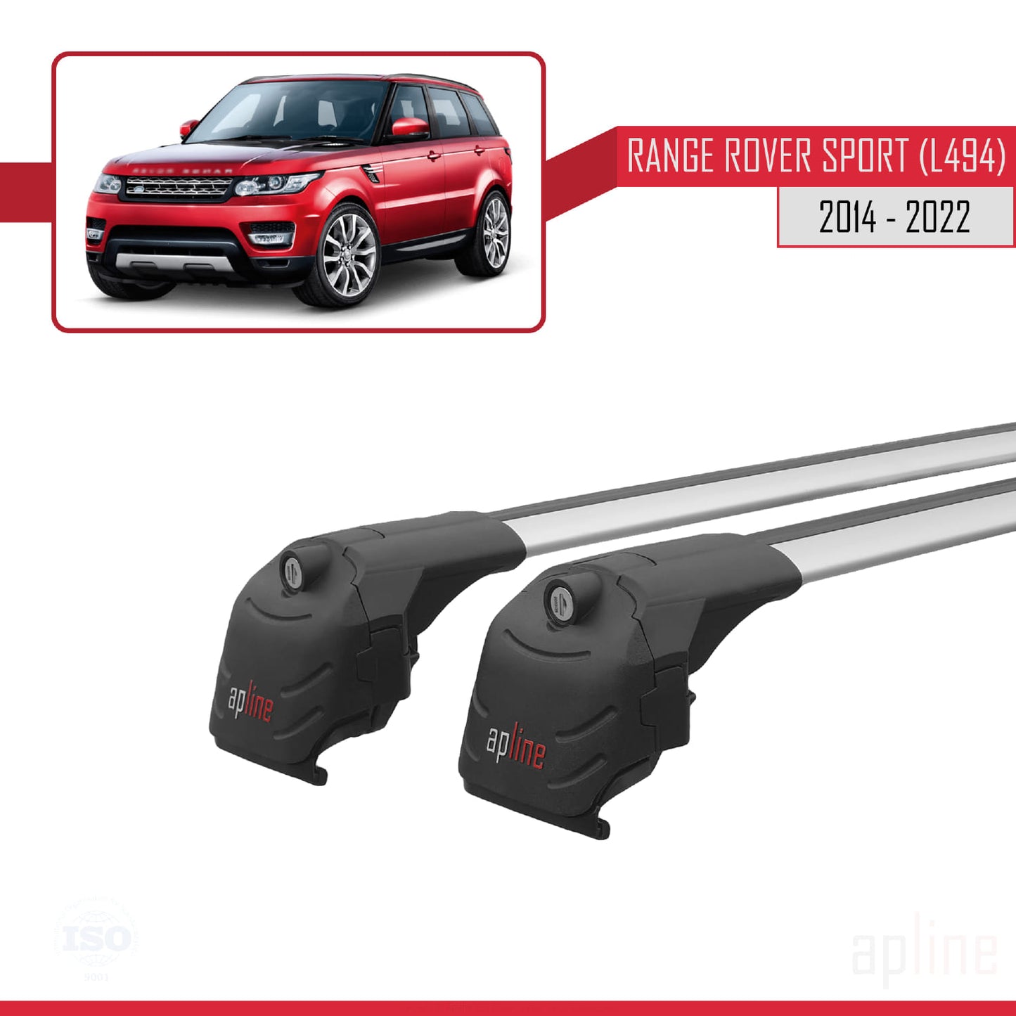 Compatible avec Land Rover Range Rover Sport 2 (L494) 2014-2022 ACE-2 Barres de Toit Railing Porte-Bagages de Voiture Gris Aluminium 2 Barres