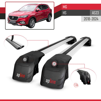 Compatible con MG HS (AS23) 2018-2024 ACE-2 Barras de Techo Auto Portaequipajes Barras Transversales Gris Aluminio 2 Barras