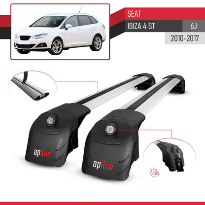 Compatible con Seat Ibiza 4 (6J) ST 2010-2017 ACE-2 Barras de Techo Auto Portaequipajes Barras Transversales Gris Aluminio 2 Barras