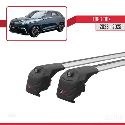 Compatible avec Togg T10X 2023-2025 ACE-2 Barres de Toit Railing Porte-Bagages de Voiture Gris Aluminium 2 Barres
