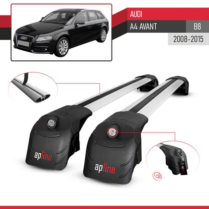 Compatible con A4 (B8) Avant 2008-2015 ACE-2 Barras de Techo Auto Portaequipajes Barras Transversales Gris Aluminio 2 Barras