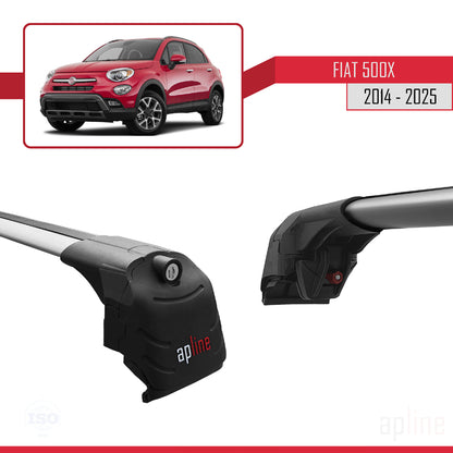 Compatibile con Fiat 500X 2014-2025 ACE-2 Barre Portatutto Portapacchi Auto Alluminio Grigio 2 Barre