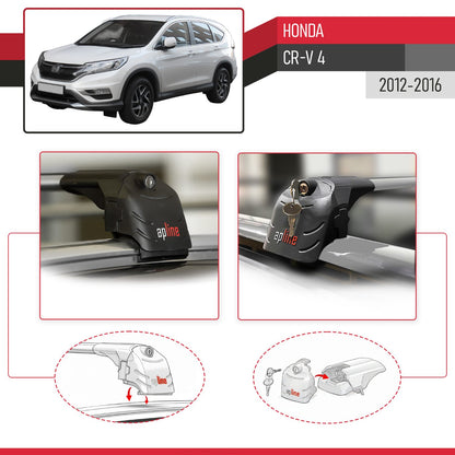 Compatible con Honda CR-V 4 2012-2016 ACE-2 Barras de Techo Auto Portaequipajes Barras Transversales Gris Aluminio 2 Barras