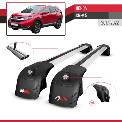 Compatible con Honda CR-V 5 2017-2022 ACE-2 Barras de Techo Auto Portaequipajes Barras Transversales Gris Aluminio 2 Barras