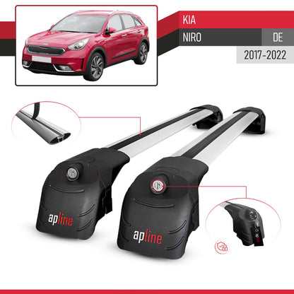 Compatible con Kia Niro (DE) 2017-2022 ACE-2 Barras de Techo Auto Portaequipajes Barras Transversales Gris Aluminio 2 Barras