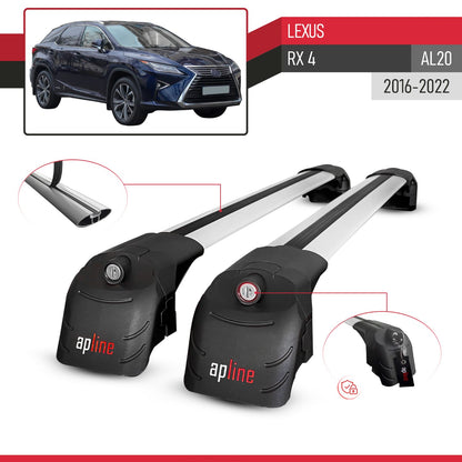 Compatible con Lexus RX 4 (AL20) 2016-2022 ACE-2 Barras de Techo Auto Portaequipajes Barras Transversales Gris Aluminio 2 Barras