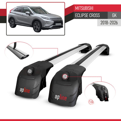 Compatible con Mitsubishi Eclipse Cross (GK) 2018-2025 ACE-2 Barras de Techo Auto Portaequipajes Barras Transversales Gris Aluminio 2 Barras