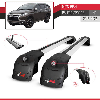 Compatible con Mitsubishi Pajero Sport 3 2016-2025 ACE-2 Barras de Techo Auto Portaequipajes Barras Transversales Gris Aluminio 2 Barras