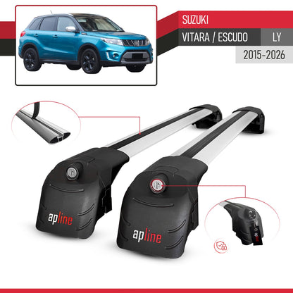 Compatible con Suzuki Vitara/Escudo (LY) 2015-2025 ACE-2 Barras de Techo Auto Portaequipajes Barras Transversales Gris Aluminio 2 Barras