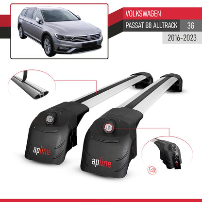 Compatible con Volkswagen Passat B8 (3G) Alltrack 2016-2023 ACE-2 Barras de Techo Auto Portaequipajes Barras Transversales Gris Aluminio 2 Barras