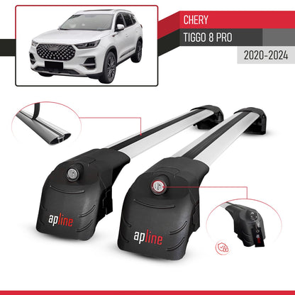 Compatible con Chery Tiggo 8 Pro 2020-2024 ACE-2 Barras de Techo Auto Portaequipajes Barras Transversales Gris Aluminio 2 Barras