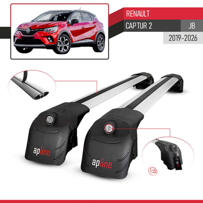 Compatible con Renault Captur 2 2019-2025 ACE-2 Barras de Techo Auto Portaequipajes Barras Transversales Gris Aluminio 2 Barras