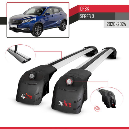 Compatible con DFSK Glory/Seres 3 2020-2025 ACE-2 Barras de Techo Auto Portaequipajes Barras Transversales Gris Aluminio 2 Barras