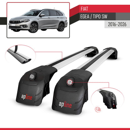 Compatible con Fiat Egea Familiar 2016-2025 ACE-2 Barras de Techo Auto Portaequipajes Barras Transversales Gris Aluminio 2 Barras