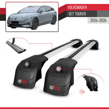 Compatible con Volkswagen ID.7 Tourer 2024-2025 ACE-2 Barras de Techo Auto Portaequipajes Barras Transversales Gris Aluminio 2 Barras